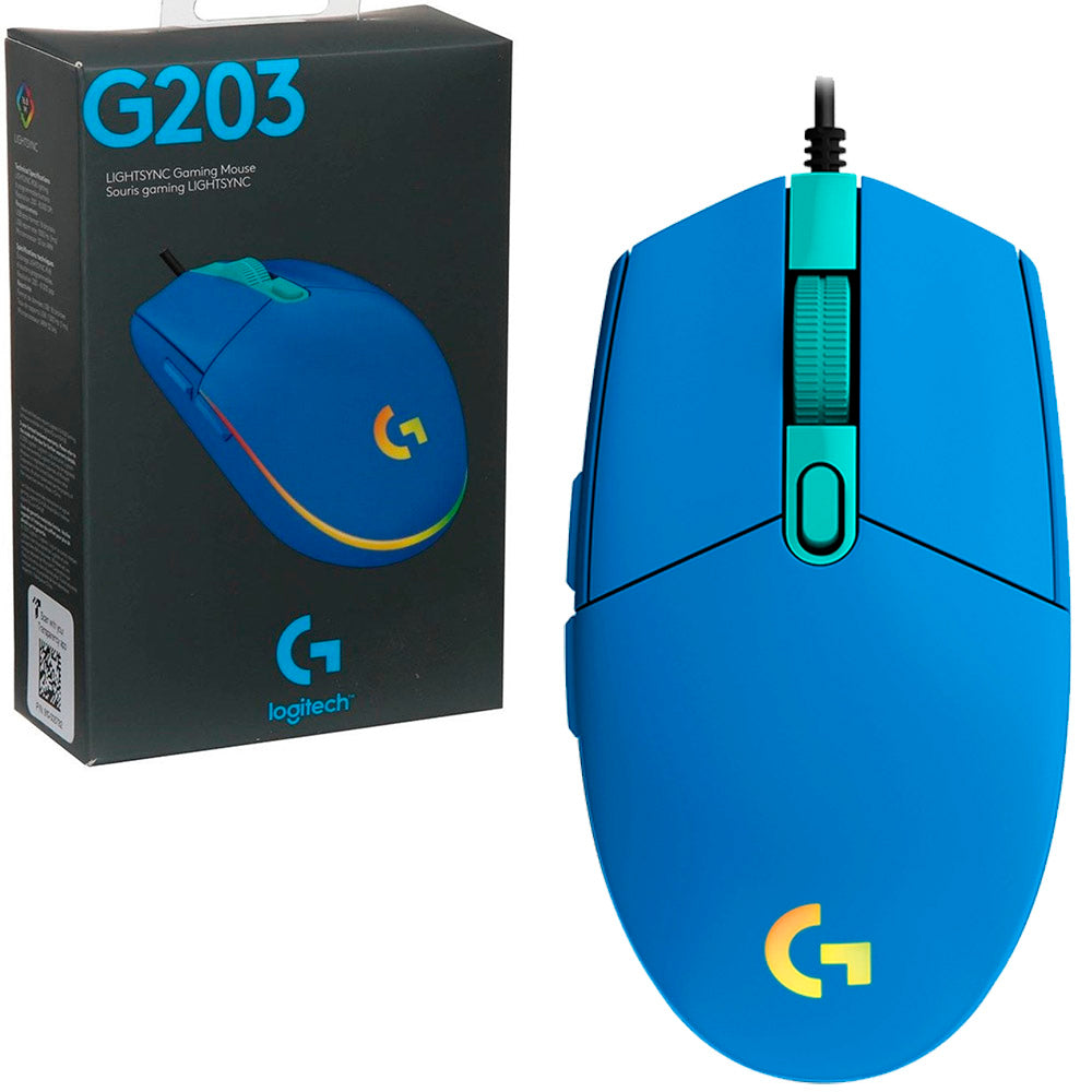SOURIS GAMING FILAIRE LOGITECH G203 LIGHTSYNC (BLEU)