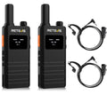 2x Talkies-walkies Professionnels Rechargeables ultra-mince PMR446 avec écran LCD