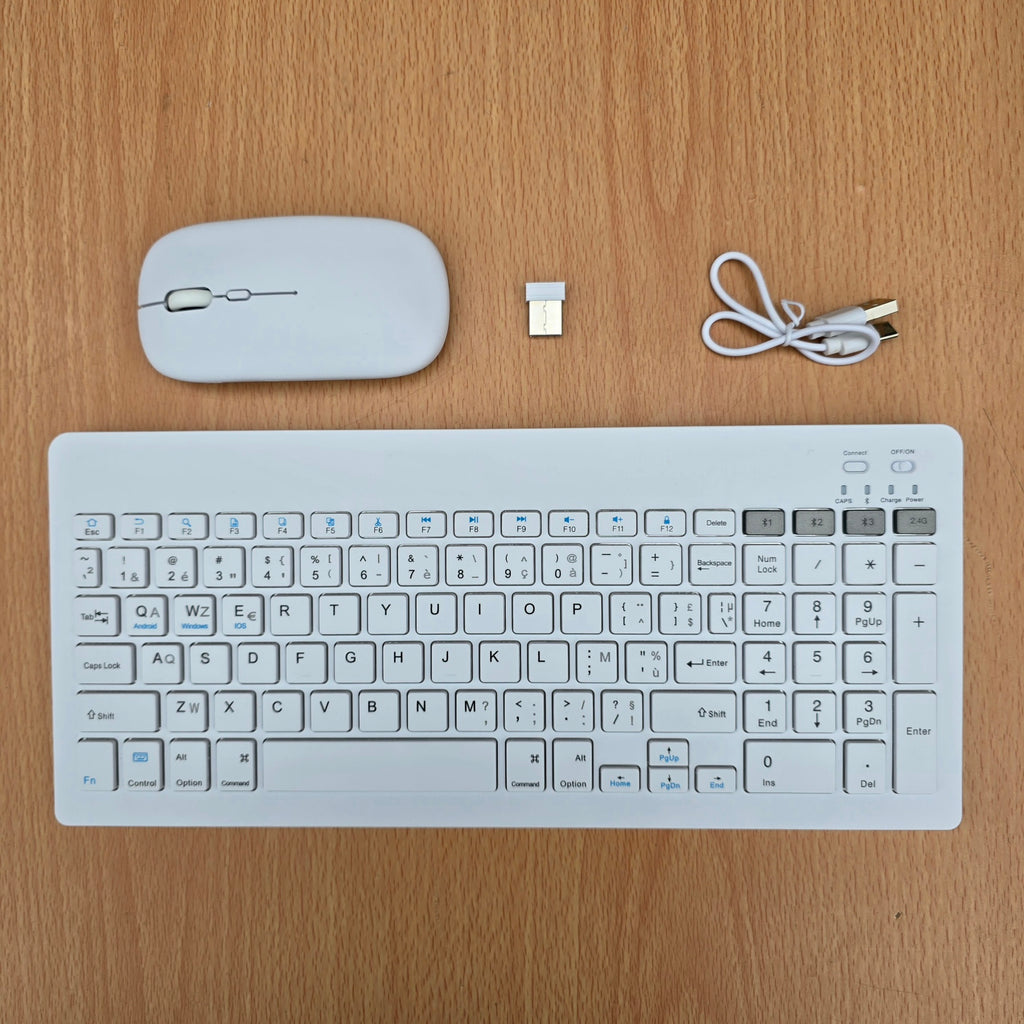 PACK CLAVUER ET SOURIS SANS FIL 2.4GHZ BLUETOOTH RECHARGEABLE GENERIC (AZERTY/QWERTY)