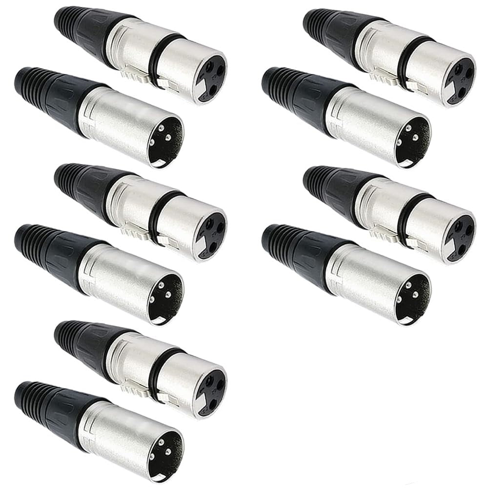 10 CONNECTEURS AUDIO XLR (5 MALES + 5 FEMELLES)
