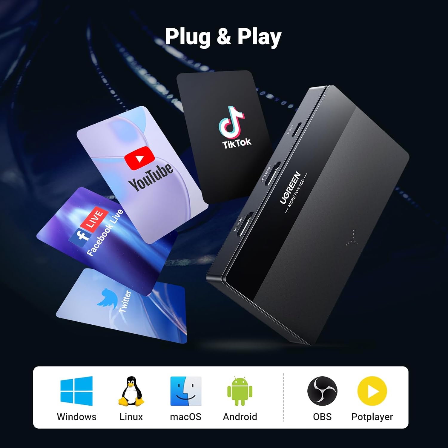 CARTE D'ACQUISITION VIDEO - VIDEO CAPTURE HDMI USB/USBC 4K@30 UGREEN