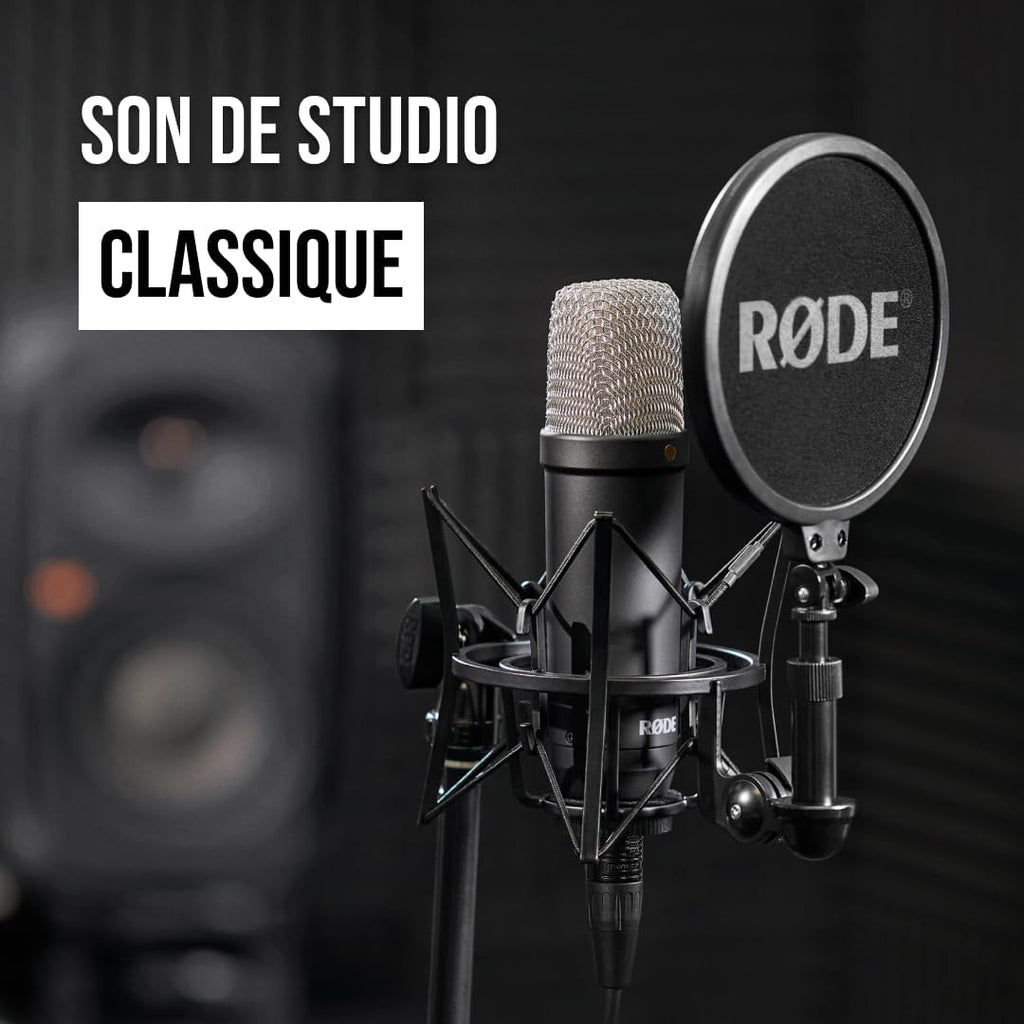 RØDE NT1 Signature Series Microphone à condensateur, Filtre Anti-Pop et câble XLR pour la Production Musicale et l'enregistrement Vocal