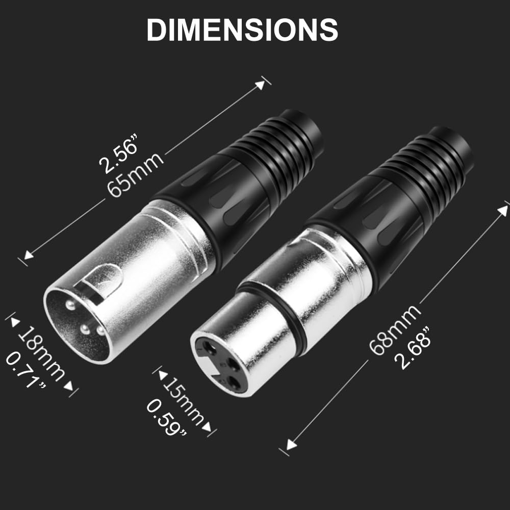 10 CONNECTEURS AUDIO XLR (5 MALES + 5 FEMELLES)
