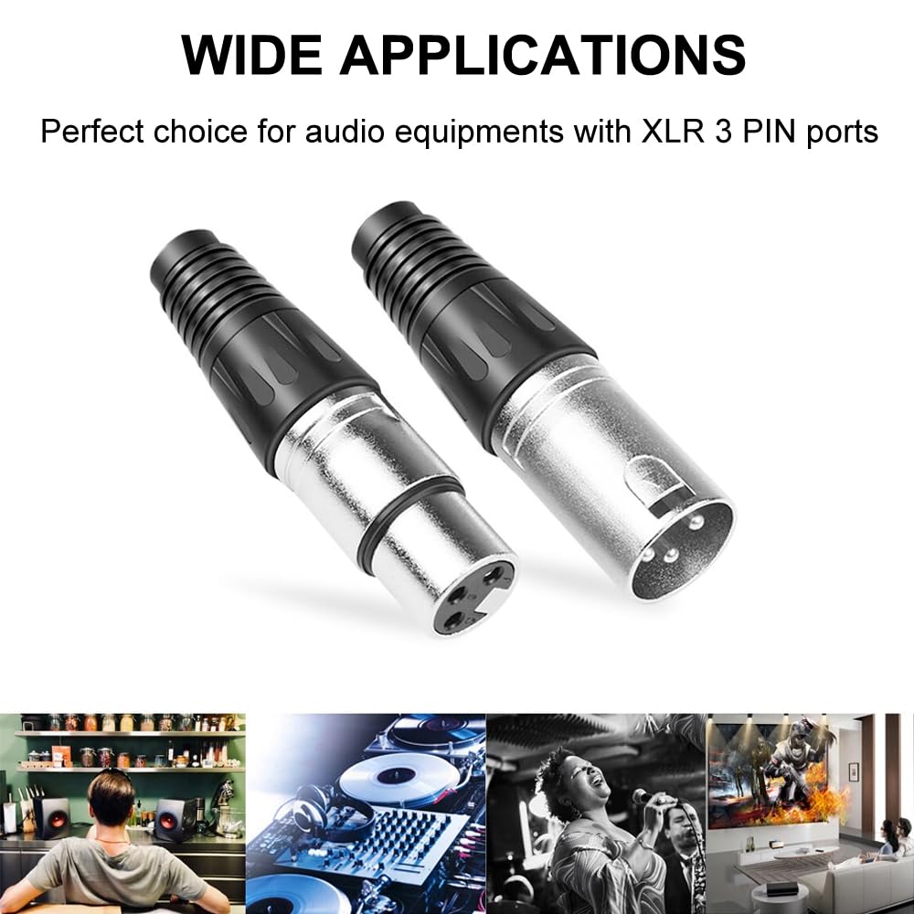 10 CONNECTEURS AUDIO XLR (5 MALES + 5 FEMELLES)