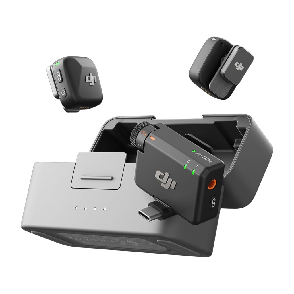 DJI MIC MINI (2 MICROS + 1 RECEPTEUR + 1 BOITIER DE RECHARGE)