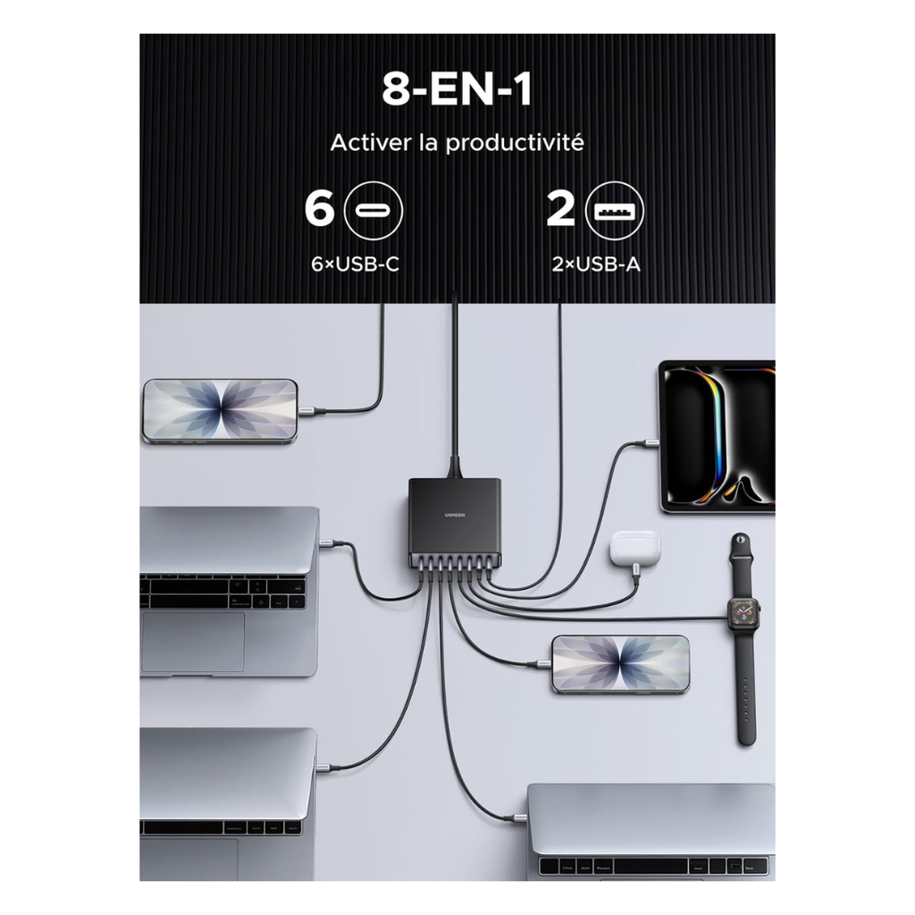 STATION DE CHARGE RAPIDES  8 PORTS UGREEN