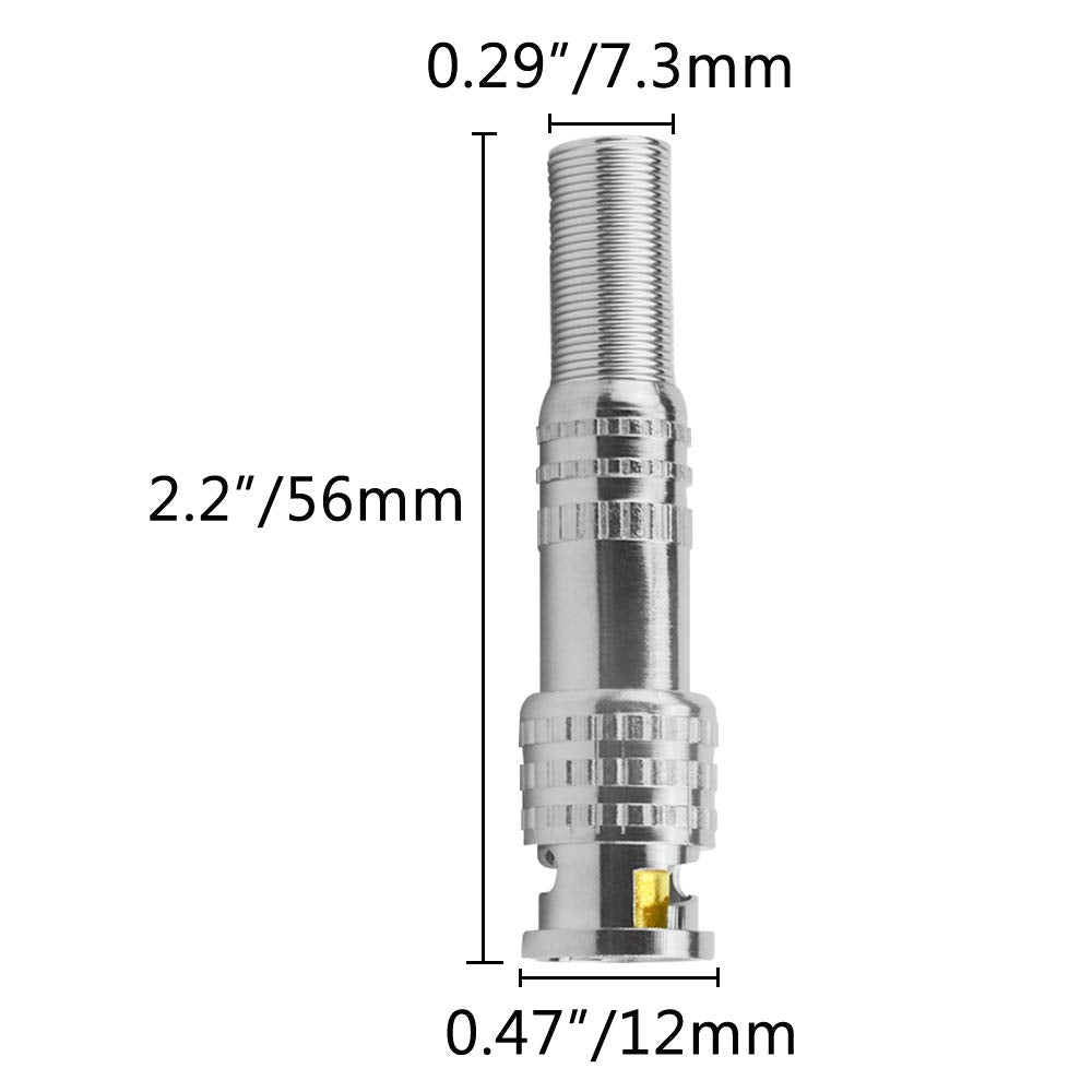 20x CONNECTEURS COAXIAUX MALES BNC RG59
