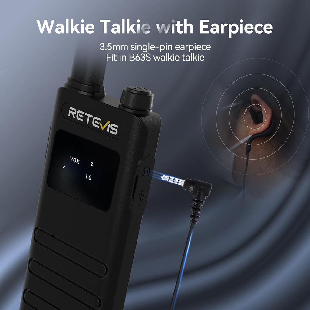 2x Talkies-walkies Professionnels Rechargeables ultra-mince PMR446 avec écran LCD