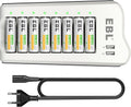 PACK EBL : 1 CHARGEUR DE PILES AA/AAA/USB + 8 PILES AA 1.2V 2800MAH RECHARGEABLES