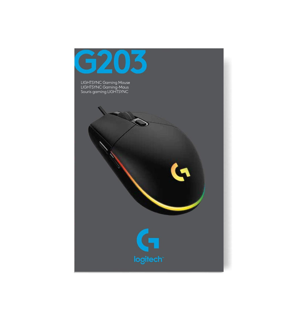 SOURIS GAMING FILAIRE LOGITECH G203 LIGHTSYNC (NOIR)