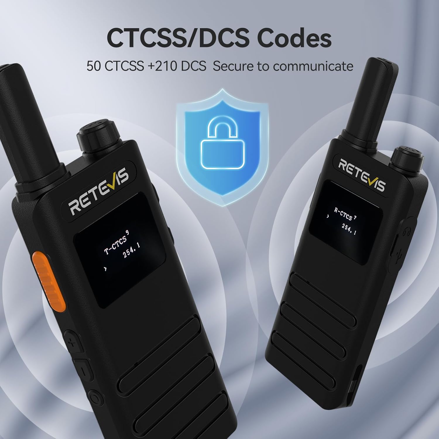 2x Talkies-walkies Professionnels Rechargeables ultra-mince PMR446 avec écran LCD