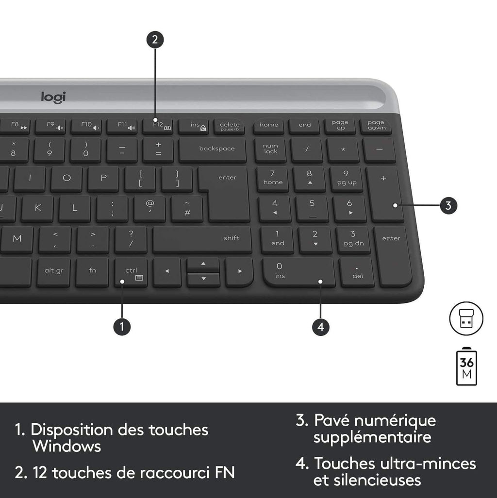 PACK CLAVIER ET SOURIS SANS FIL LOGITECH MK470 (AZERTY)