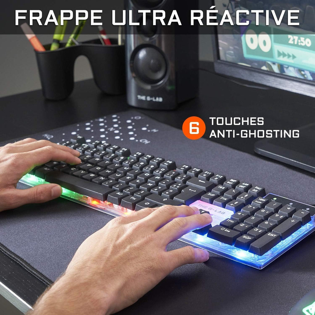 PACK CLAVIER ET SOURIS GAMING FILAIRE THE G-LAB COMBO YTTRIUM