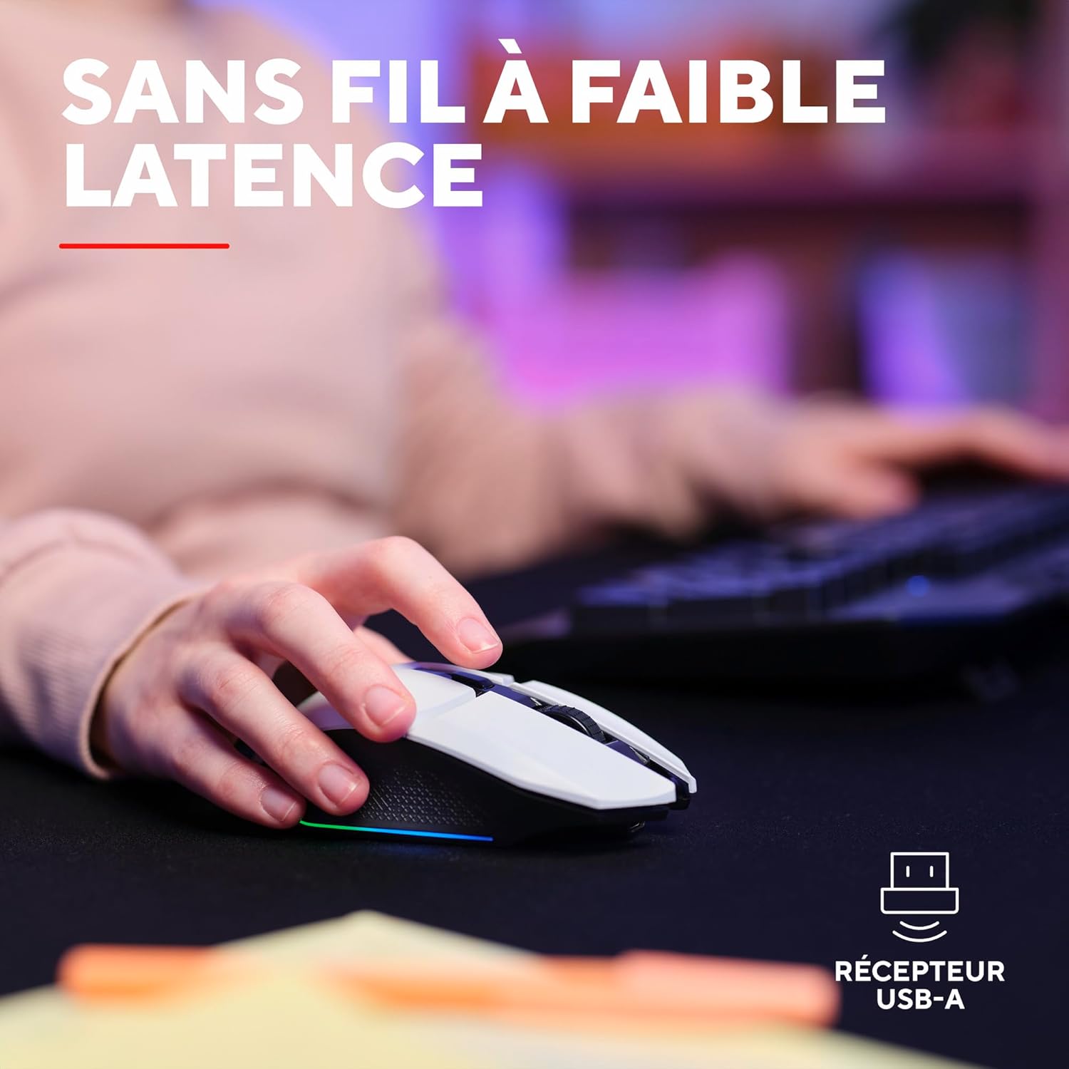 SOURIS FAMING SANS FIL RECHARGEABLE TRUST GXT 110 FELOX (BLANC)