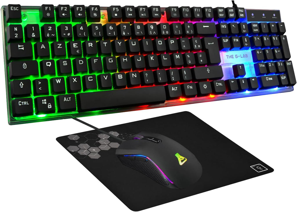 PACK CLAVIER ET SOURIS GAMING FILAIRE THE G-LAB COMBO YTTRIUM