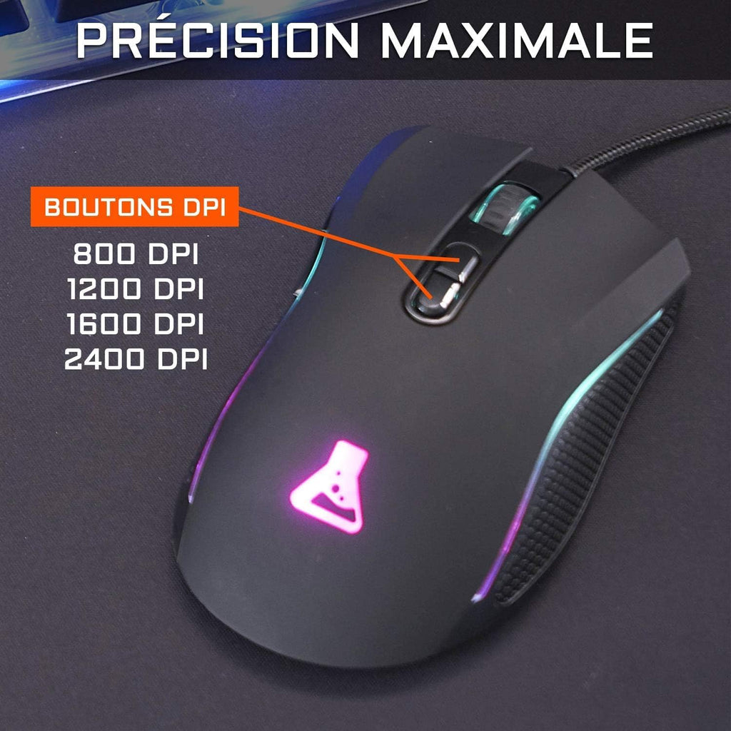 PACK CLAVIER ET SOURIS GAMING FILAIRE THE G-LAB COMBO YTTRIUM