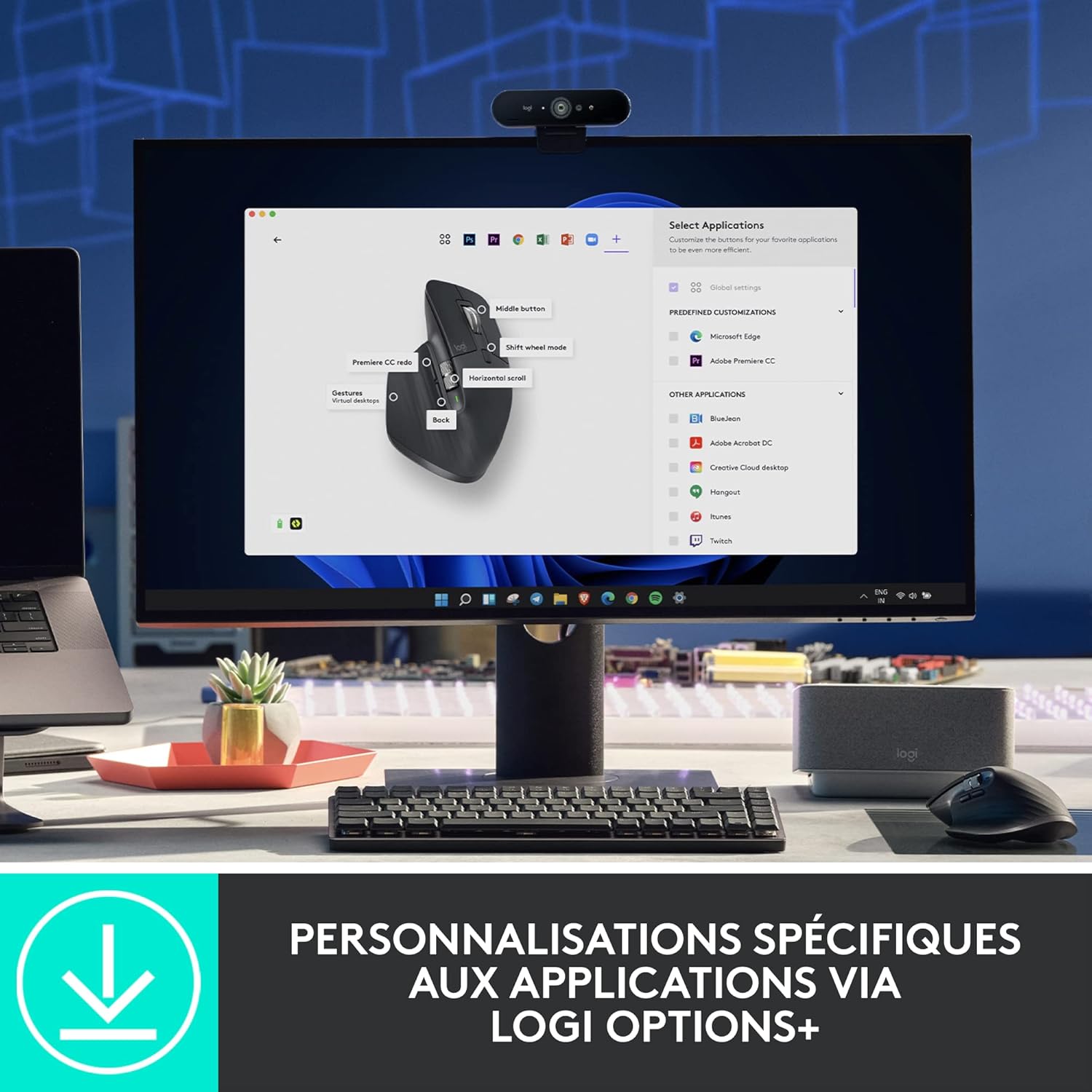 SOURIS SANS FIL HAUTE PERFORMANCE LOGITECH  MX MASTER 3S (NOIR)