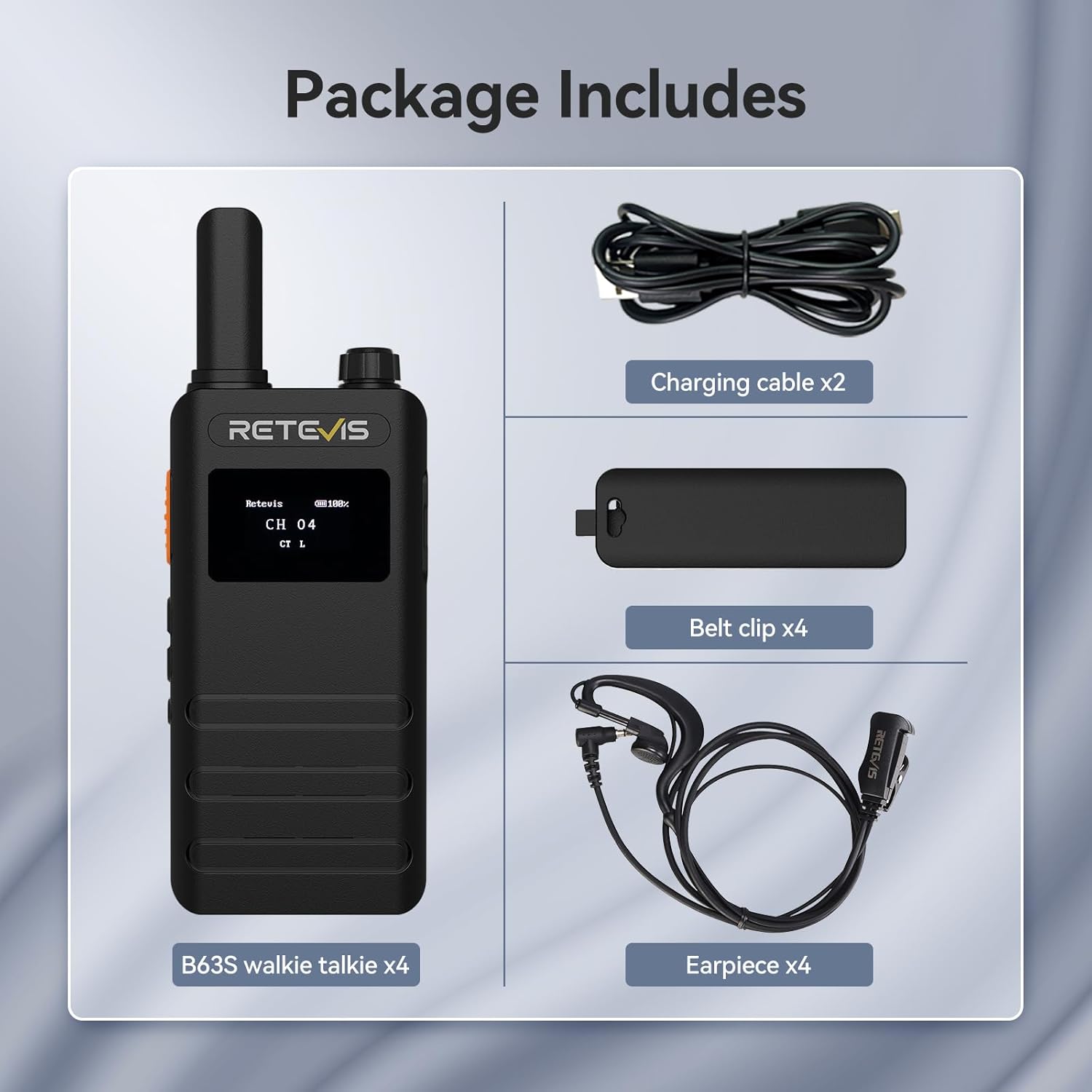 2x Talkies-walkies Professionnels Rechargeables ultra-mince PMR446 avec écran LCD