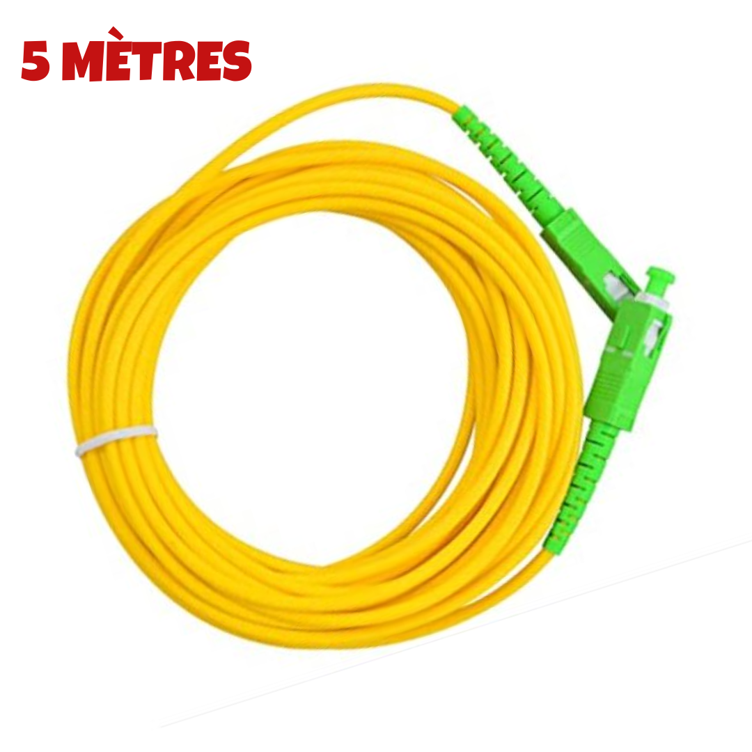 CABLE-RALLONGE FIBRE OPTIQUE MONOMODE SC/APC VERS SC/APC 5MÈTRES