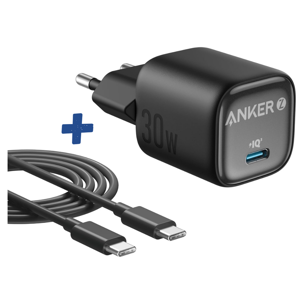 CHARGEUR RAPIDE USB-C 30W ANKER ZOLO + CABLE USB-C 0.9M
