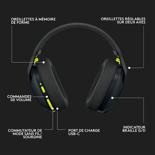 CASQUE GAMER SANS FIL 2.4GHZ ET BLUETOOTH LOGITECH G435