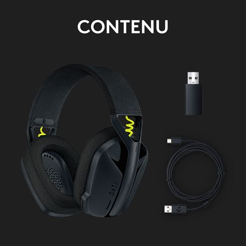 CASQUE GAMER SANS FIL 2.4GHZ ET BLUETOOTH LOGITECH G435