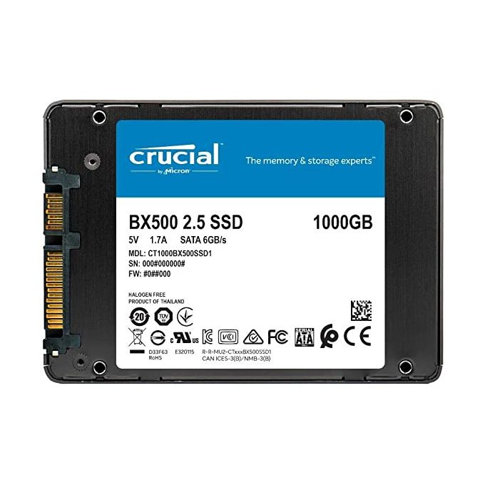 SSD INTERNE SATA 2.5 1TO CRUCIAL BX500