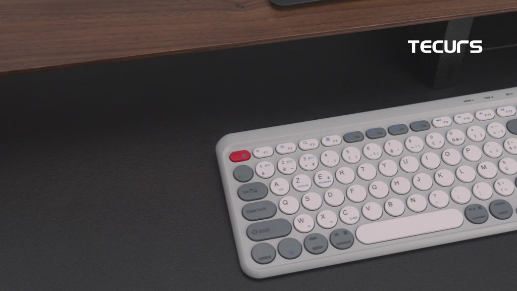 CLAVIER SANS FIL RECHARGEABLE AZERTY TECURS KB570 (BLANC)