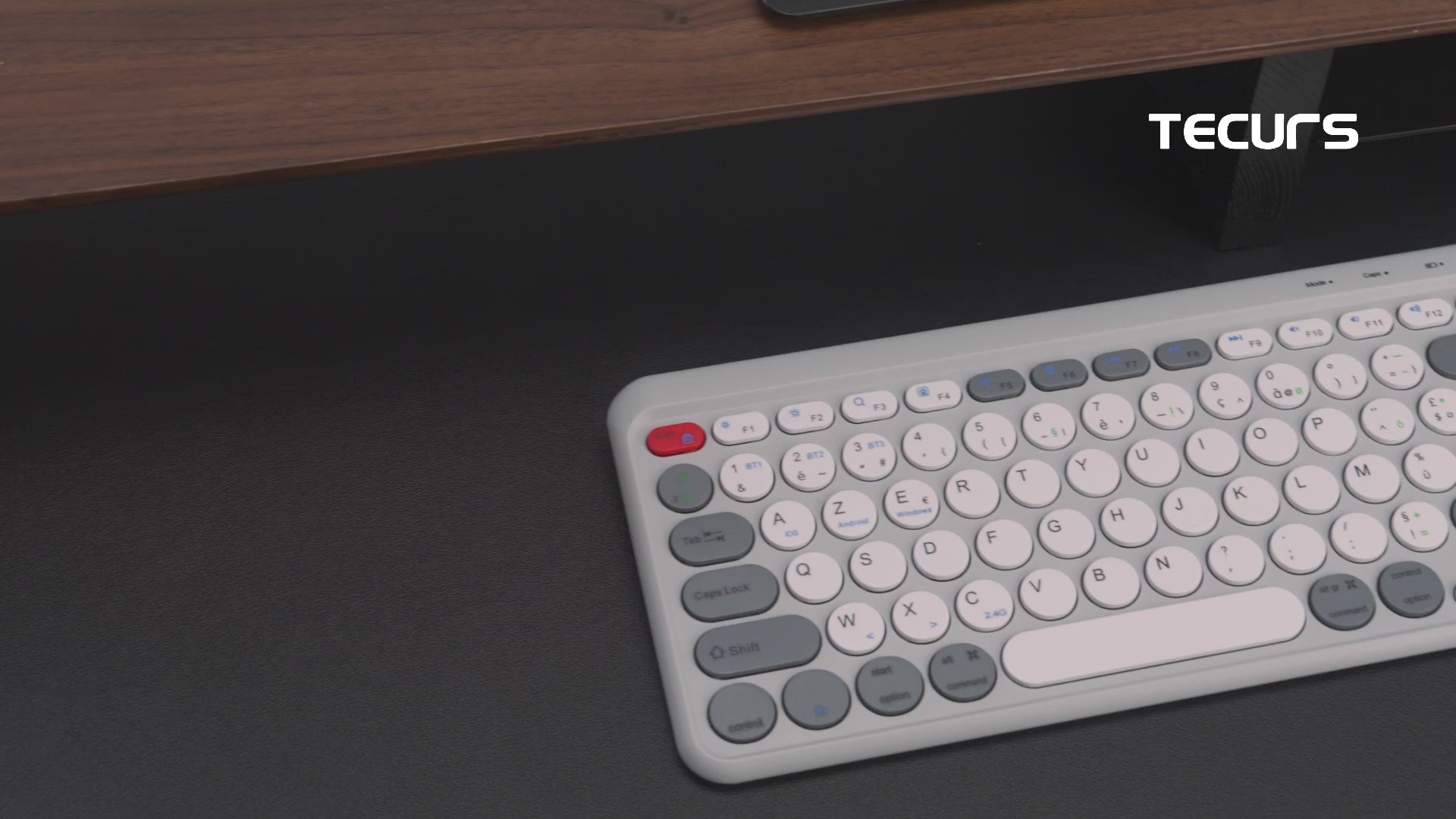 CLAVIER SANS FIL RECHARGEABLE AZERTY TECURS KB570 (BLANC)
